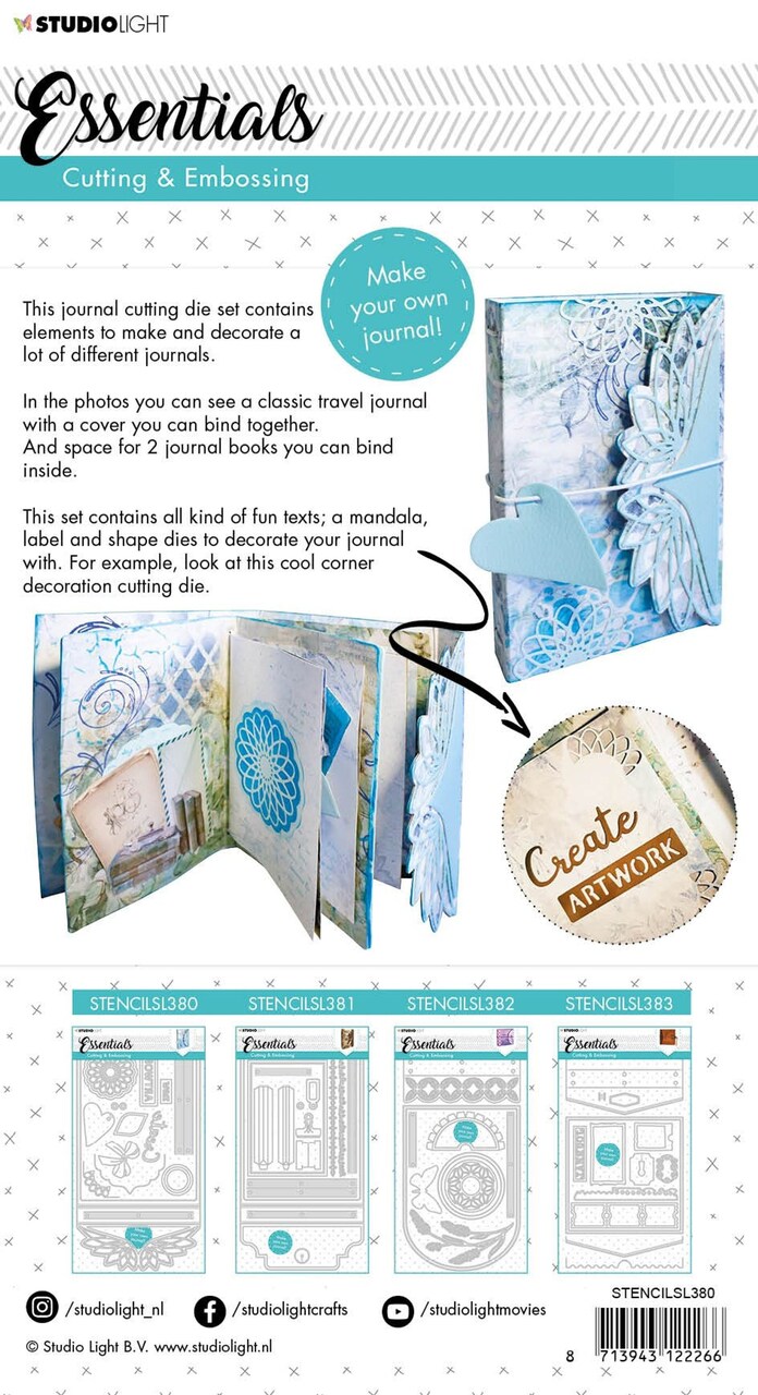 Studio Light Cutting & Embossing Die Journal Essentials 150x290mm nr.380